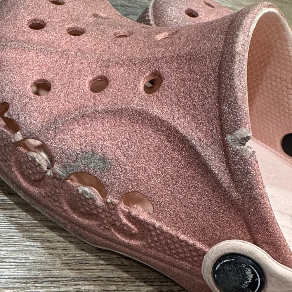 Pink J2 Sparkly Glitter Crocs